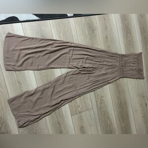 BE COOL Taupe Wide-Leg Jumpsuit